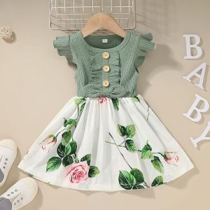 shoop children`s clothes VINUOKER פעוט ילדה קיץ סתיו פרחוני שמלת תינוק בנות שמלה קיצית בנות מקרית בגדים שמלה לילדים בנות קטנות בגדים