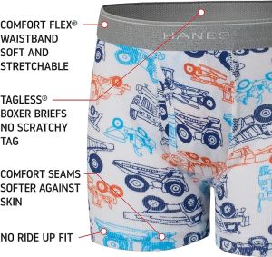 shoop children`s clothes Hanes Boys' and Toddler Underwear, Comfort Flex Waistband Boxer Briefs, Multiple Packs Available