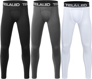 shoop children`s clothes TELALEO מארז 1/2/3/4 מכנסי טייץ טייץ לבנים לנוער שכבת בסיס אתלטית לריצה הוקי כדורסל