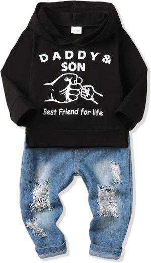 shoop children`s clothes NZRVAWS בגדי תינוקות בנים פעוטות תלבושות 6 12 18 24 חודשים 2 3 4 5T בגדי תינוקות קפוצ'ון חליפת טרנינג מכנסיים ארוכים ג'ינס