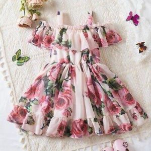 Princess Floral Kids Girls Dress-Beautiful Summer Chiffon Clothes - Flower Tutu