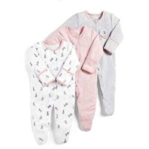 shoop children`s clothes Assorted Baby Grow Girls Sleep Suit Long Sleeves